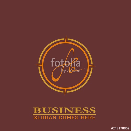 500x500 Vector Illustration Of Vintage Labels, Initial Letter Fb Logo