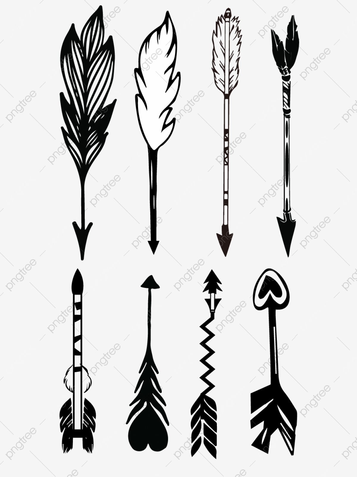 1200x1602 Feather Arrow Hand Painted Black And White Decorative Material