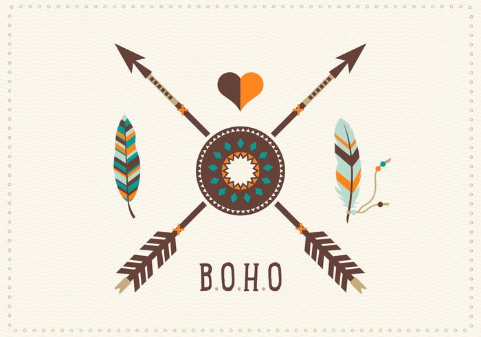 700x490 Free Boho Feathers With Arrows Vector Art