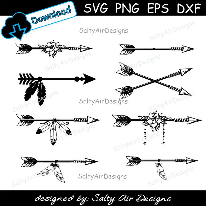 794x794 Arrows Bundle Arrow Feathers Clipart Dxf Arrow Png Etsy