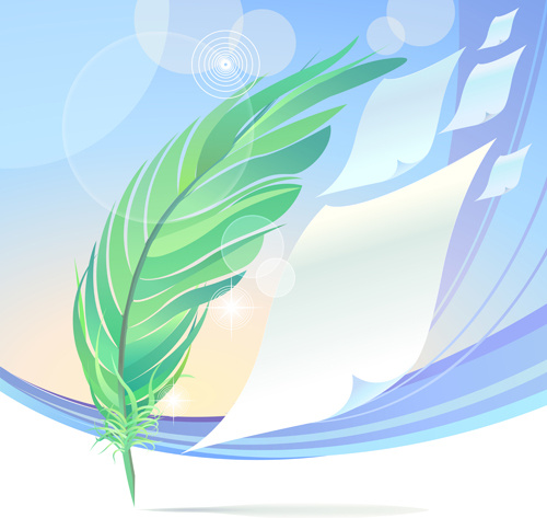 500x473 Dynamic Feather With Background Vector Set Free Vector