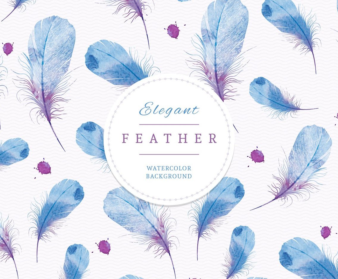 1136x936 Watercolor Feathers Background Vector Art Graphics