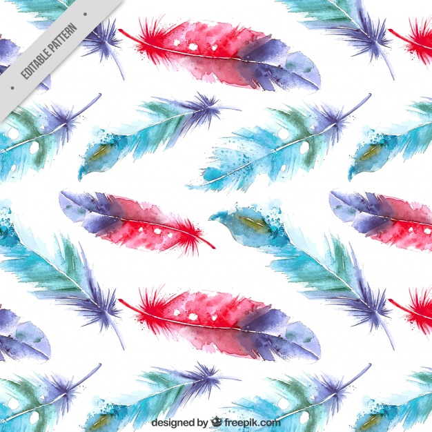 626x626 Watercolor Feathers Background Vector Free Download