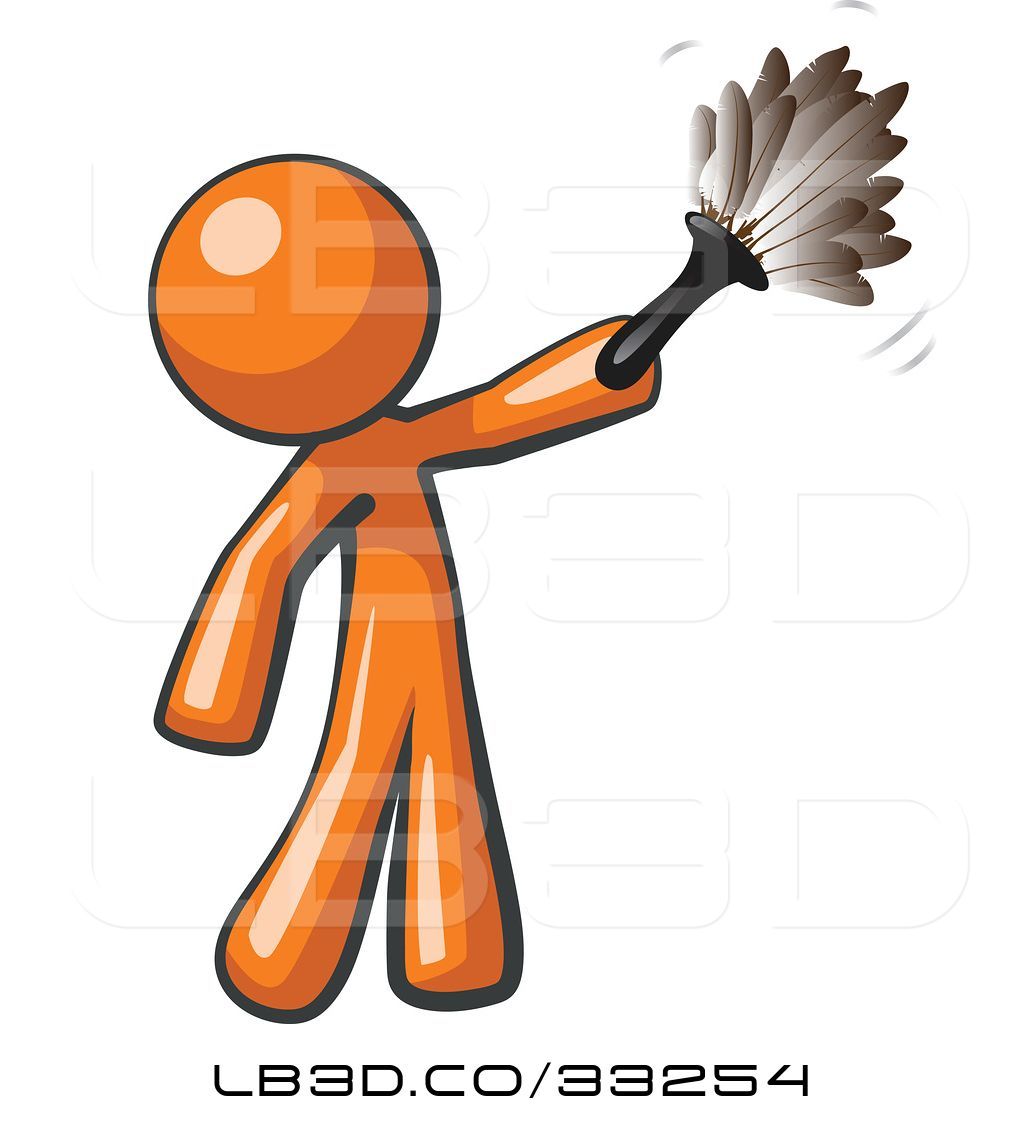 Vector Illustration Of Cartoon Orange Guy Cleaning With A Feather 1024x1124 Vector Illustration Of Cartoon Orange Guy Cleaning With A Feather