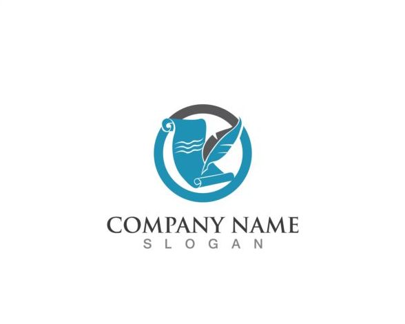 588x470 Feather Pen Company Logos Design Vector Free Download