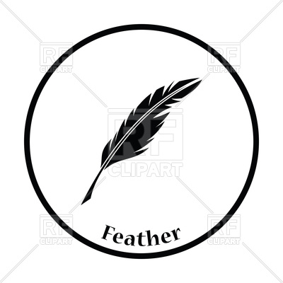 400x400 Thin Circle Design Of Writing Feather Icon Vector Image Of Icons