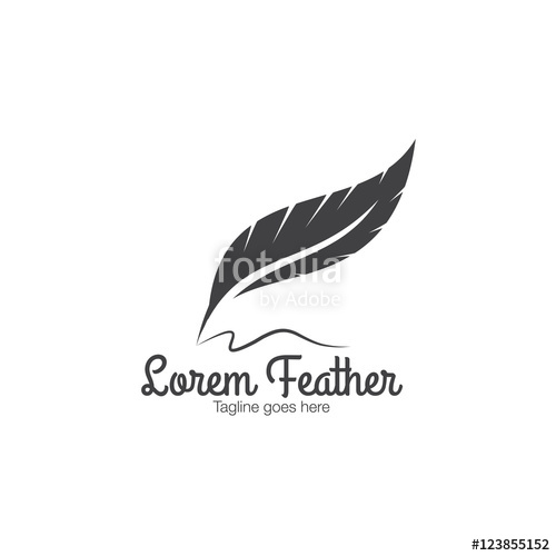 500x500 Abstract Feather Logo Icon Vector Template Stock Image
