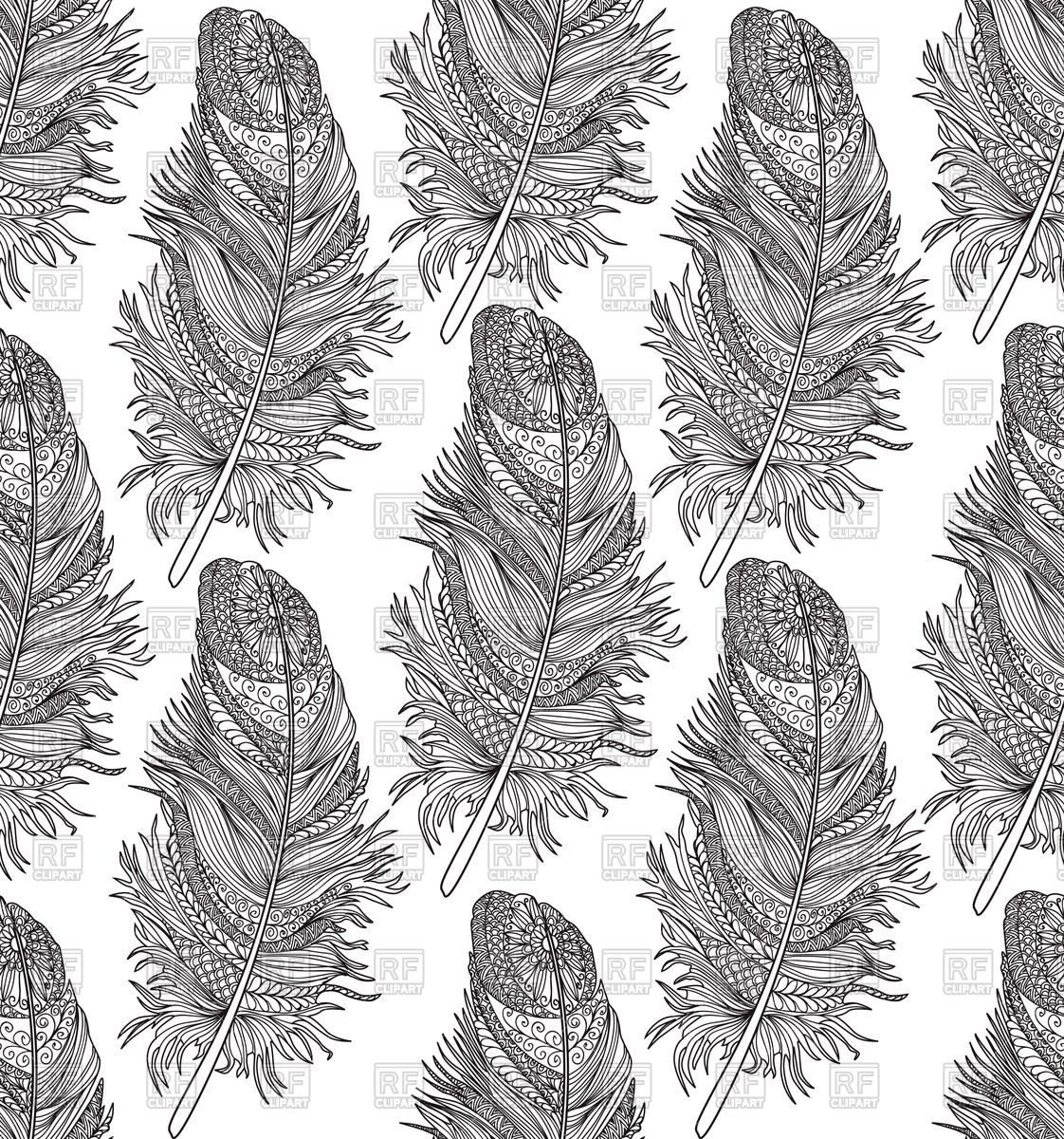 Feather Ornamental Seamless Pattern Vector Image Of Backgrounds 1122x1200 Feather Ornamental Seamless Pattern Vector Image Of Backgrounds