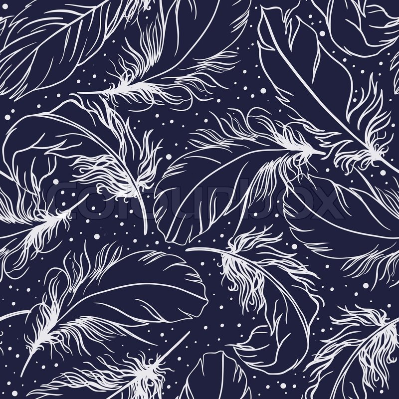 Vintage Seamless Pattern With Feathers Stock Vector Colourbox 800x800 Vintage Seamless Pattern With Feathers Stock Vector Colourbox