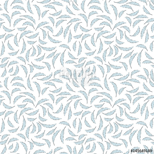 Seamless Pattern With Blue Feathers Vector Illustration 500x500 Seamless Pattern With Blue Feathers Vector Illustration