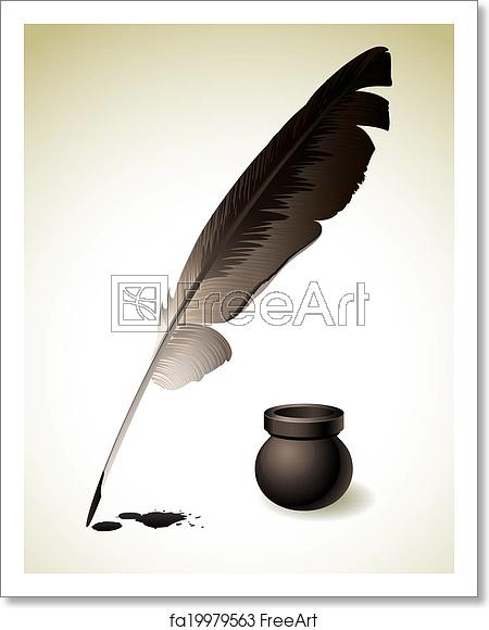 450x580 Free Art Print Of Quill Pen Vector Illustration