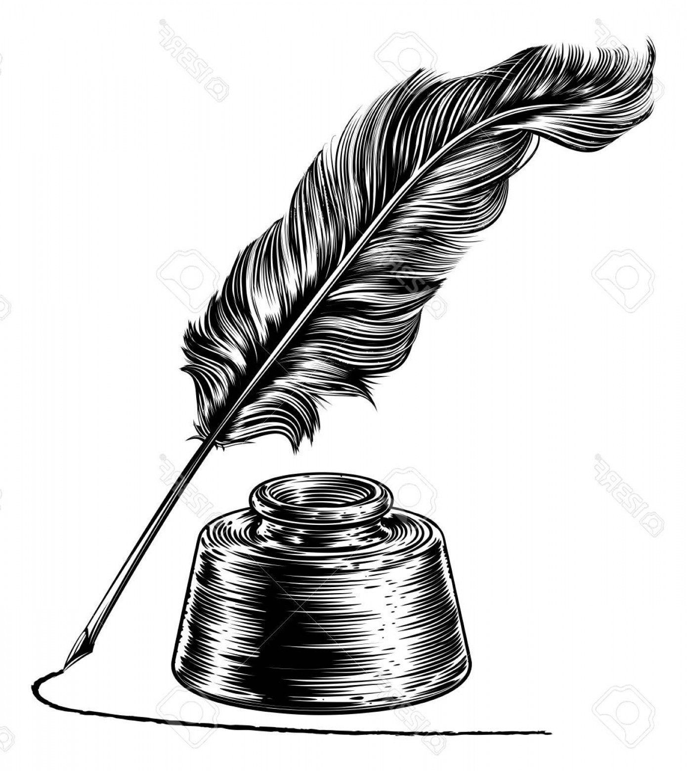 1390x1560 Quill Feather Pen Vector Cqrecords