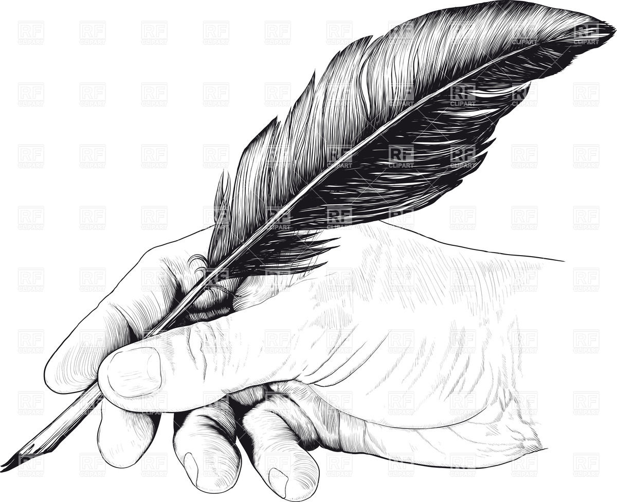 Vintage Drawing Of Hand With Feather Pen Vector Image Of People 1200x976 Vintage Drawing Of Hand With Feather Pen Vector Image Of People