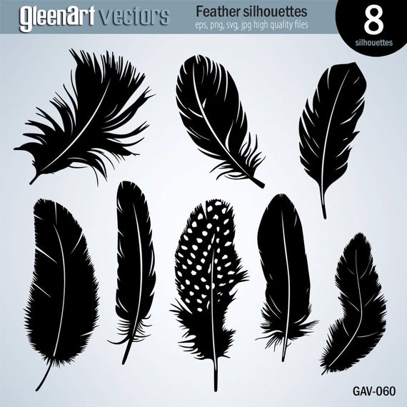 Sale Feather Silhouettes Feather Digital Silhouettes Etsy 570x570 Sale Feather Silhouettes Feather Digital Silhouettes Etsy