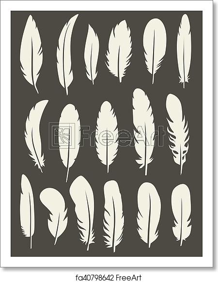 450x580 Free Art Print Of Vector Set Of Feather Vector Group Of Feather