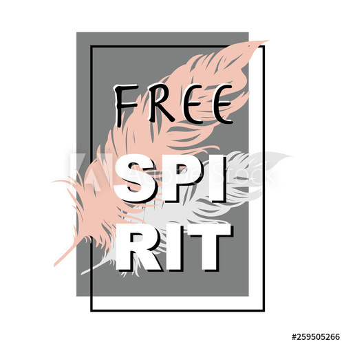 500x500 Typography Slogan Print With Feather Silhouette