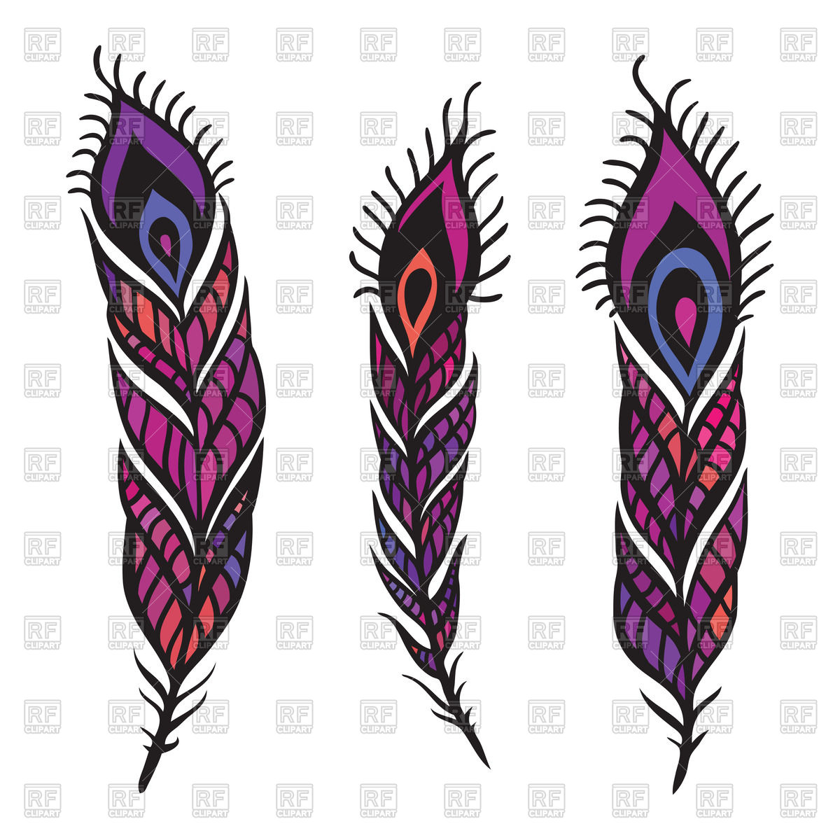 1200x1200 Pink And Purple Peacock Feathers Vector Image Of Objects Katyau