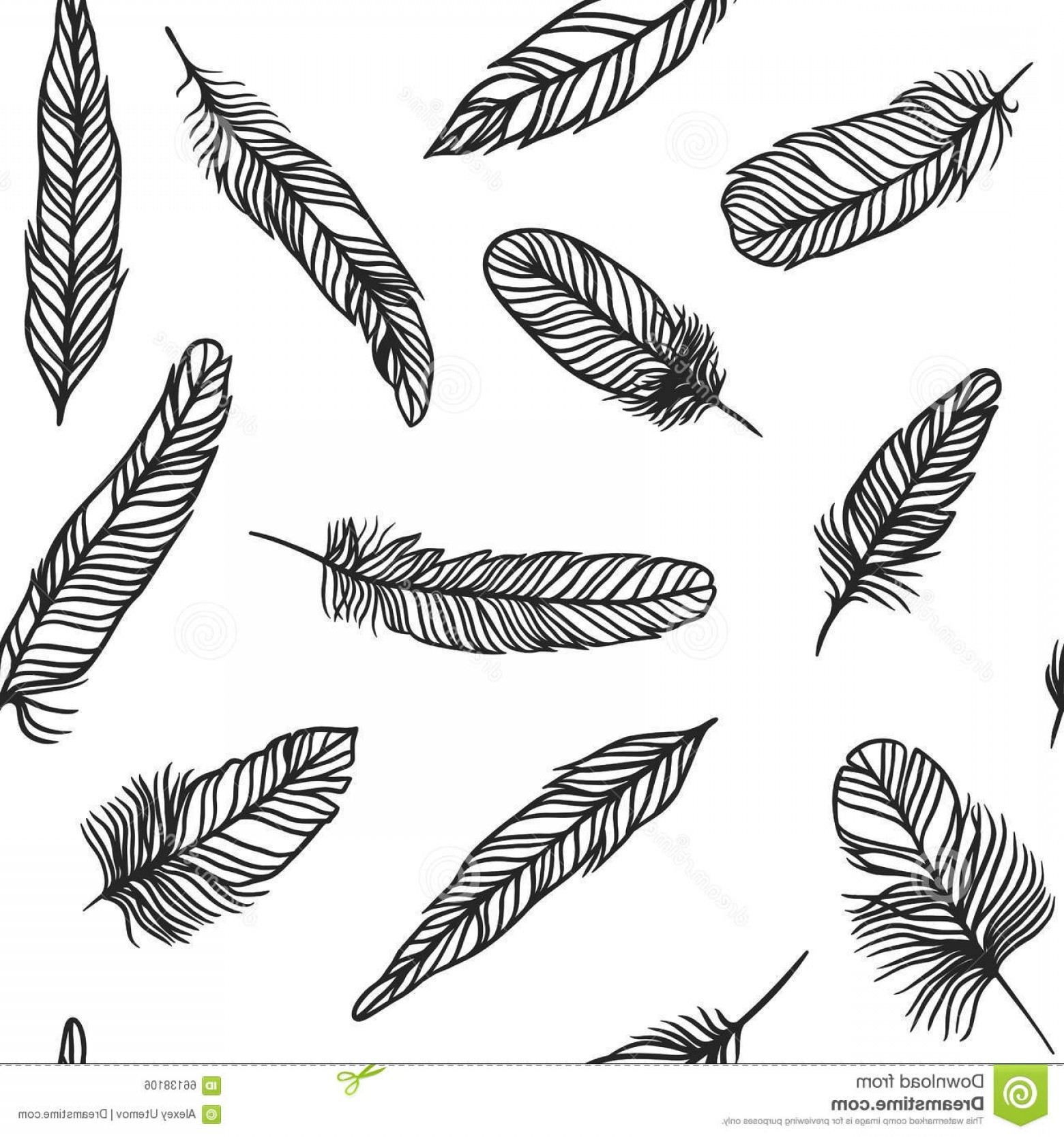 Stock Illustration Boho Feather Hand Drawn Effect Vector Style 1560x1668 Stock Illustration Boho Feather Hand Drawn Effect Vector Style