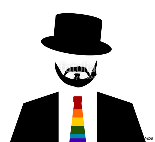 500x458 Man Wearing Rainbow Tie And Suit With Fedora Hat Stock Image