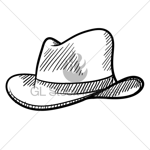 500x500 Fedora Or Cowboy Hat Sketch Gl Stock Images