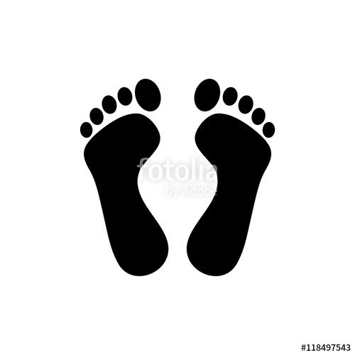 500x500 Footprint Feet Vector For Any Use Stock Image And Royalty