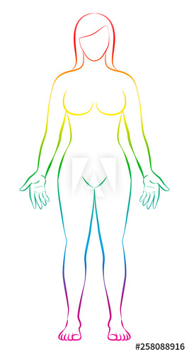 Female Body Shape Rainbow Gradient Colored Human Silhouette 267x500 Female Body Shape Rainbow Gradient Colored Human Silhouette