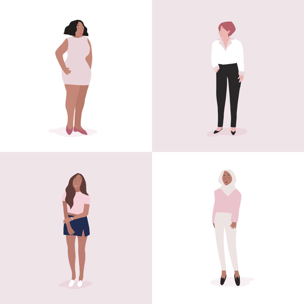 Set Of Strong Women Full Body Vector Vector Free Download 626x626 Set Of Strong Women Full Body Vector Vector Free Download
