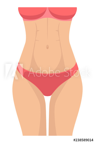 334x500 Sports Female Figure, Thin Female Waist, Flat Belly Sport Concept