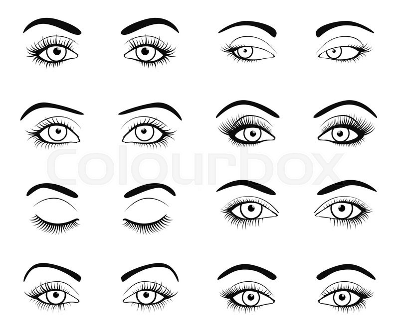 Set Of Female Eyes And Brows Image Stock Vector Colourbox 800x667 Set Of Female Eyes And Brows Image Stock Vector Colourbox