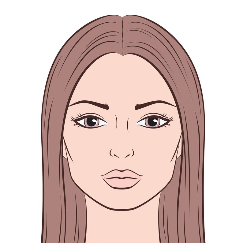 794x794 Female Face Vector Sketch Fashion Croquis Woman Silhouette Etsy