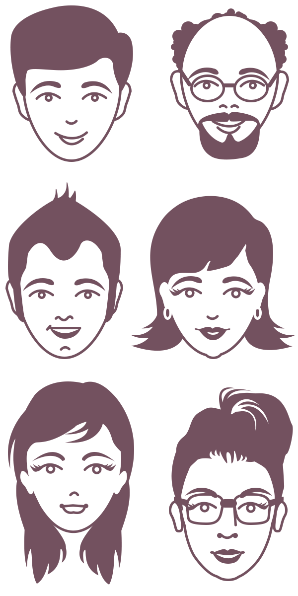 600x1200 Free Male And Female Avatar Vector Faces