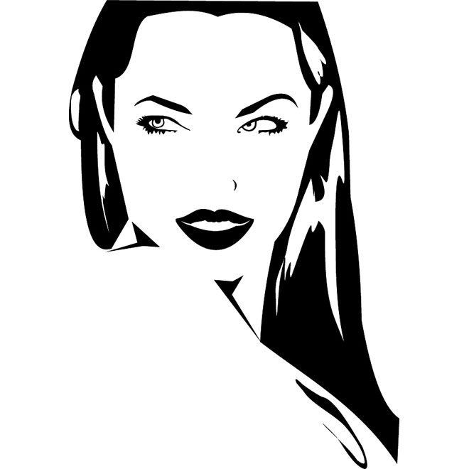660x660 Girl Pretty Face Vector Image