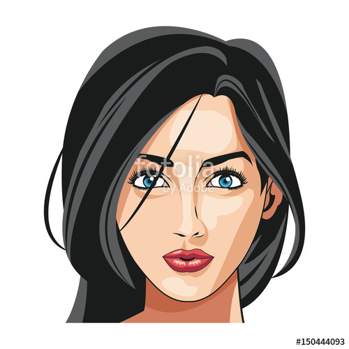 500x500 Beautiful Woman Face Fashion Image Vector Illustration Stock