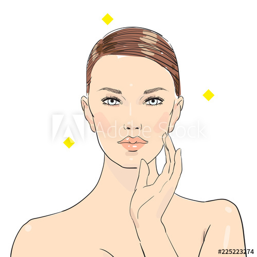 500x500 Beauty Female Face Vector Bright Fashion Illustration Sexy Young