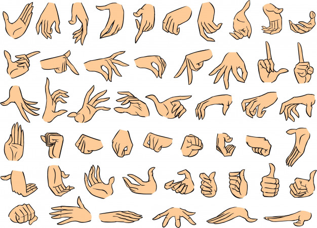 626x451 Female Hand Poses Vol Vector Premium Download