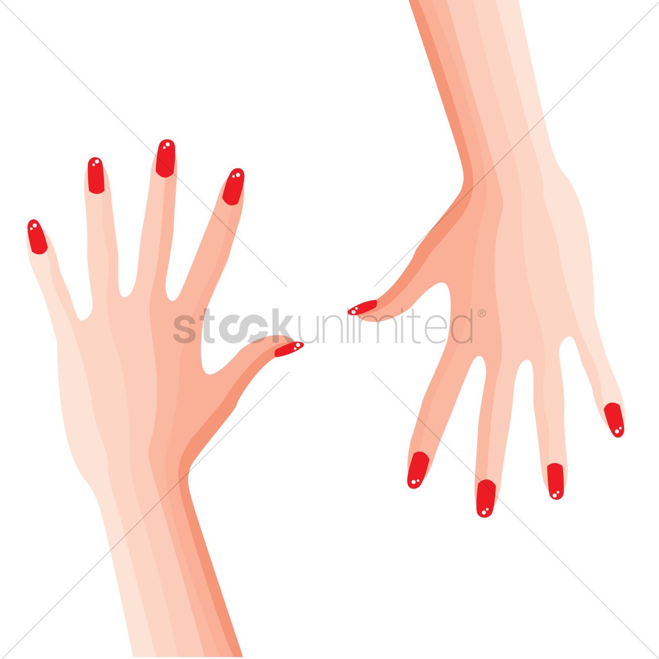1300x1300 Female Hands With Nail Polish Vector Image