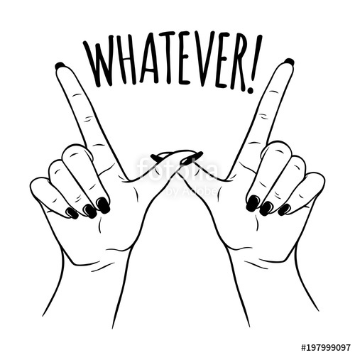 500x500 Hand Drawn Female Hands In W For Whatever Gesture Flash Tattoo