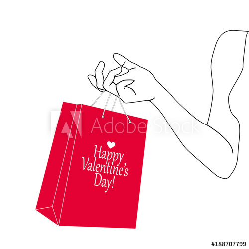 500x500 Silhouette Woman Hand Holding Red Shopping Bag Paper Gift Package