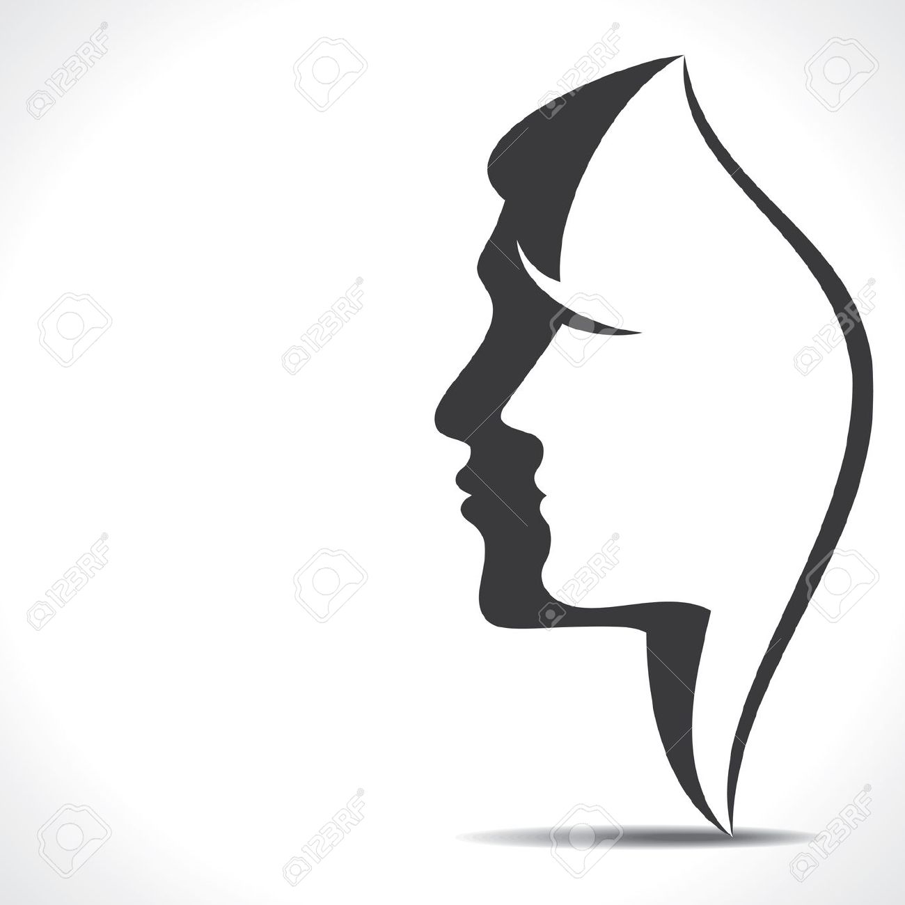 1300x1300 Female Head Silhouette Logo