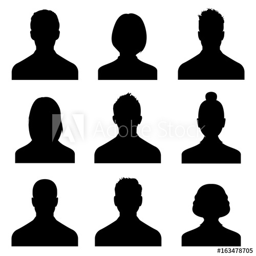 500x500 Male And Female Head Silhouettes Avatar, Profile Icons Stock