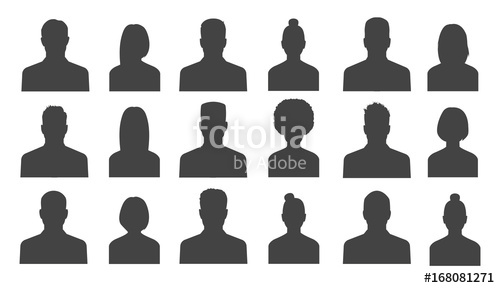 500x288 Male And Female Head Silhouettes Avatar, Profile Icons Vector
