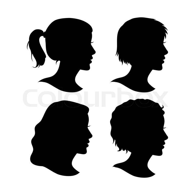 800x800 Vector Set Of Female Cameo Silhouettes Stock Vector Colourbox
