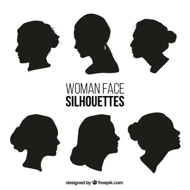 626x626 Collection Of Woman Face Silhouettes Vector Premium Download