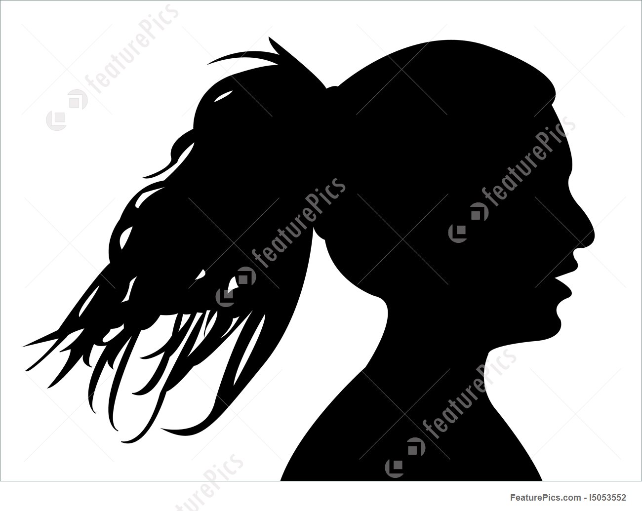 1300x1035 Female Head Silhouette Illustration