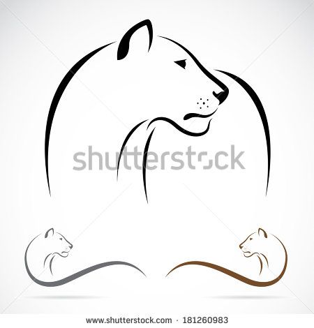 Vector Image Of A Female Lion On White Background 450x470 Vector Image Of A Female Lion On White Background