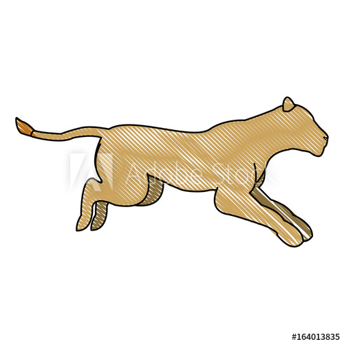 Female Lion African Animal Courageous Creature Vector Illustration 500x500 Female Lion African Animal Courageous Creature Vector Illustration