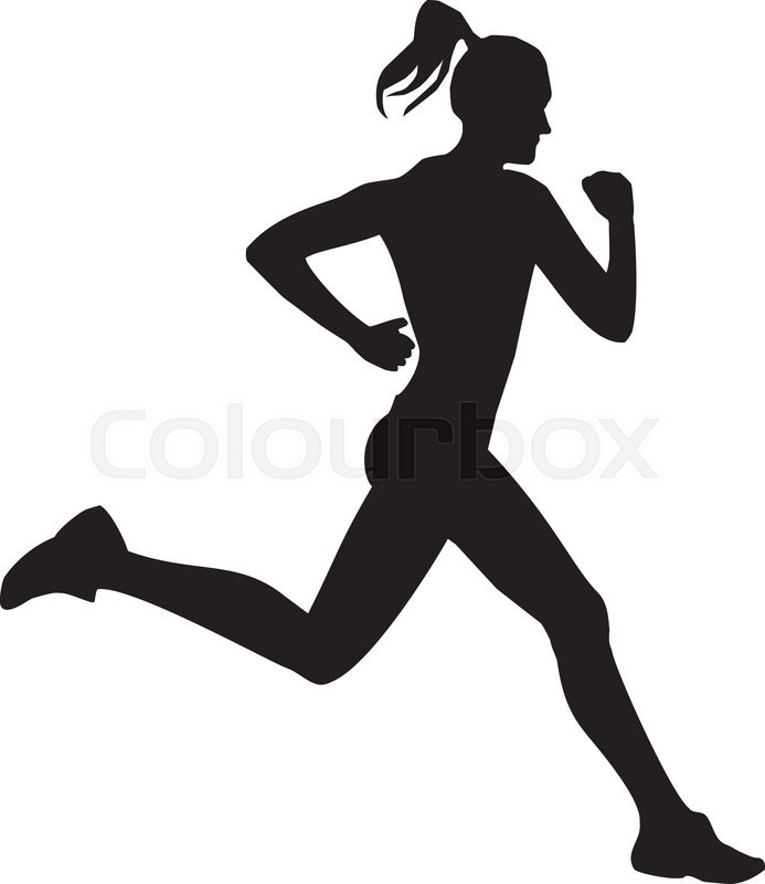 693x800 Running Jogging Woman Silhouette Stock Vector Colourbox