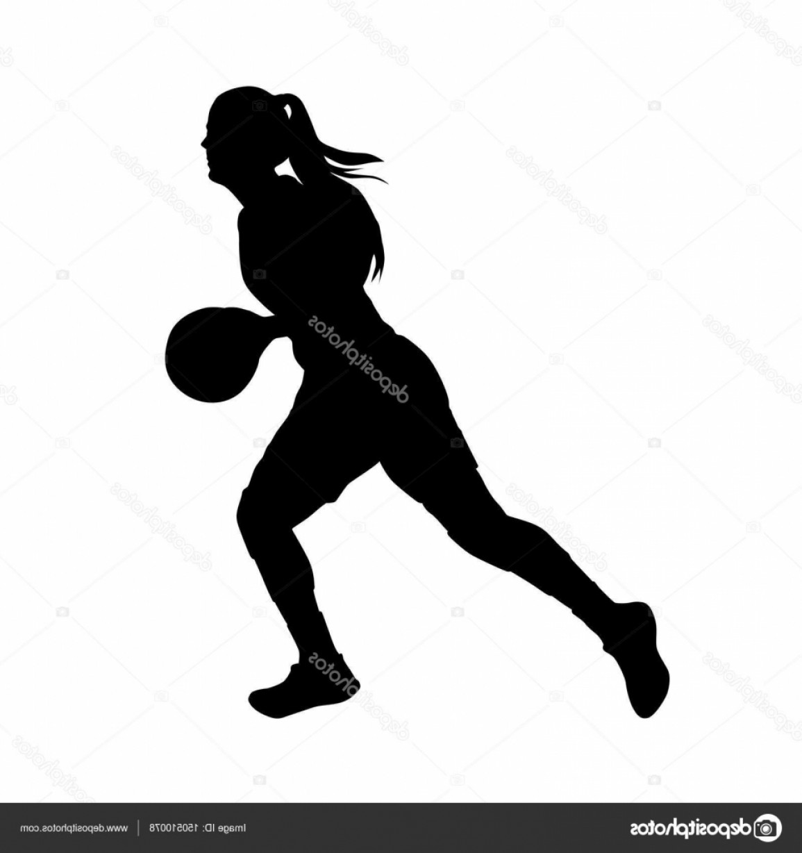 1155x1228 Stock Illustration Basketball Player Running Woman With Soidergi