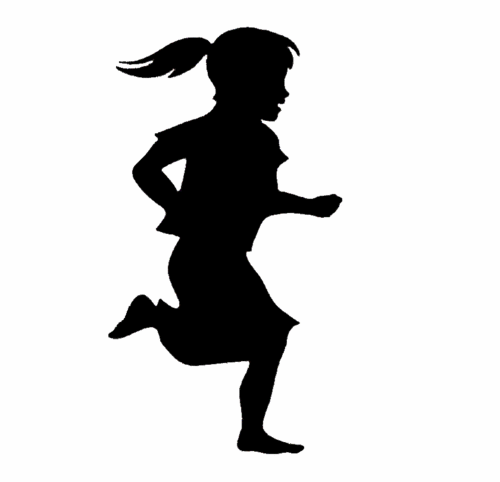 500x482 Child Runner Silhouette