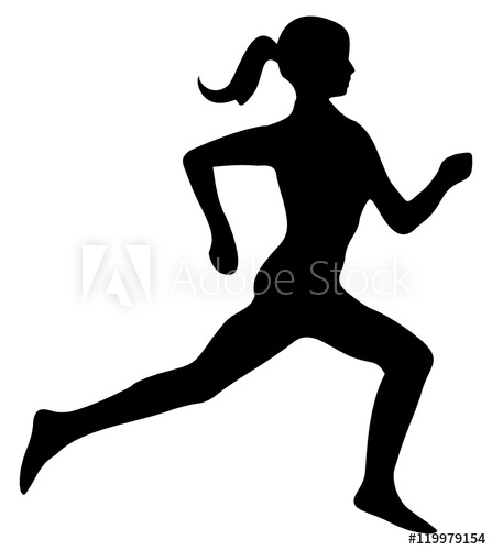 447x500 Female Runner Jogger Silhouette